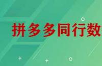 拼多多怎么看同行數據？