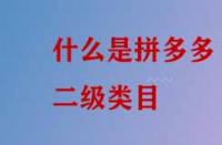 什么是拼多多二級(jí)類(lèi)目？